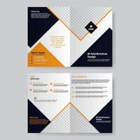 Corporate business bi fold brochure design cover template with yellow color. bi fold business brochure design template in a4 format. Premium Vector. vector