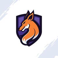 Shield and Fox Head Gaming Mascot Logo vector