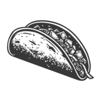 ai généré silhouette taco nourriture noir Couleur seulement png