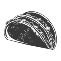 AI generated Silhouette taco food black color only png