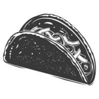 ai généré silhouette taco nourriture noir Couleur seulement png