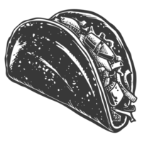 AI generated Silhouette taco food black color only png