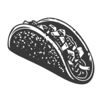 ai generado silueta taco comida negro color solamente png