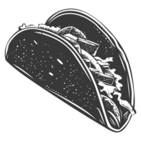 AI generated Silhouette taco food black color only png