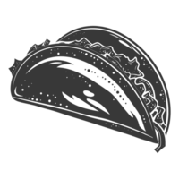 AI generated Silhouette taco food black color only png