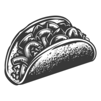 ai gegenereerd silhouet taco voedsel zwart kleur enkel en alleen png