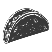 AI generated Silhouette taco food black color only png