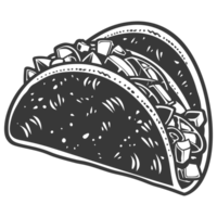 AI generated Silhouette taco food black color only png