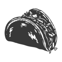 AI generated Silhouette taco food black color only png