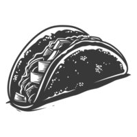 AI generated Silhouette taco food black color only png