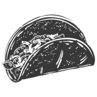 AI generated Silhouette taco food black color only png