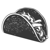 AI generated Silhouette taco food black color only png