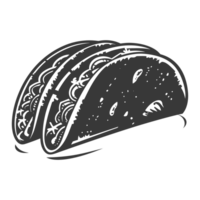 AI generated Silhouette taco food black color only png