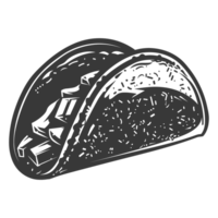 ai gegenereerd silhouet taco voedsel zwart kleur enkel en alleen png