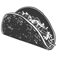 ai généré silhouette taco nourriture noir Couleur seulement png