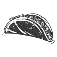 AI generated Silhouette taco food black color only png