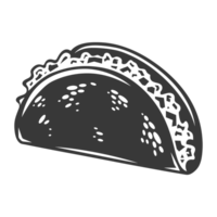 ai gegenereerd silhouet taco voedsel zwart kleur enkel en alleen png