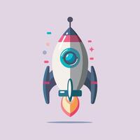 Spaceship rocket Vector Icon Illustration