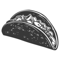 AI generated Silhouette taco food black color only png