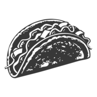 AI generated Silhouette taco food black color only png