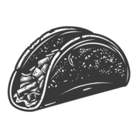 AI generated Silhouette taco food black color only png