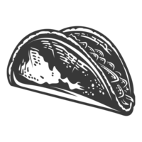 ai generado silueta taco comida negro color solamente png