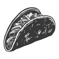 ai gegenereerd silhouet taco voedsel zwart kleur enkel en alleen png