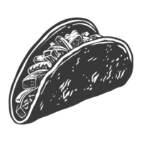 AI generated Silhouette taco food black color only png