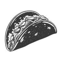 AI generated Silhouette taco food black color only png