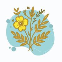 Simple and botanical vector flowers, flat design