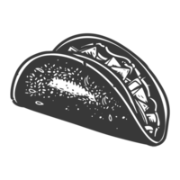 ai généré silhouette taco nourriture noir Couleur seulement png