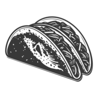 AI generated Silhouette taco food black color only png