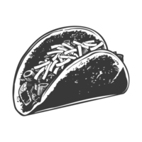 AI generated Silhouette taco food black color only png