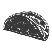 AI generated Silhouette taco food black color only png