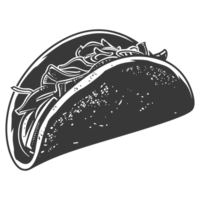 AI generated Silhouette taco food black color only png