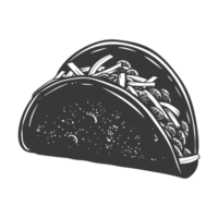 AI generated Silhouette taco food black color only png