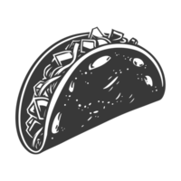 AI generated Silhouette taco food black color only png