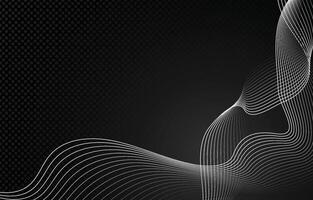 Abstract wavy lines on a dark background. Futuristic technology style. vector