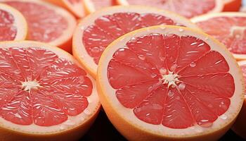 AI generated Freshness and vitality in a juicy, ripe grapefruit slice generated by AI photo