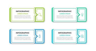 moderno infografía modelo. creativo circulo elemento diseño con márketing iconos negocio concepto con 4 4 opciones, pasos, secciones. vector