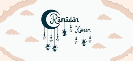 ramadan kareem Islamic greeting card template design vector