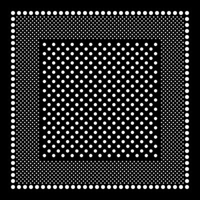 Simple Black Bandana decorated with white geometric ornament that can be applied to fabrics of various colors