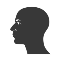 AI generated Silhouette men head thick black color only png