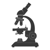 ai generato silhouette microscopio è un' laboratorio strumento nero colore solo png
