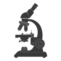 ai généré silhouette microscope est une laboratoire instrument noir Couleur seulement png