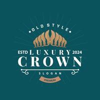 Crown logo design simple beautiful luxury jewelry king and queen princess royal templet illustration vector