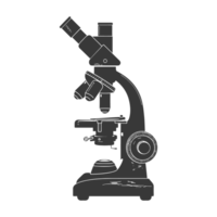 ai gegenereerd silhouet microscoop is een laboratorium instrument zwart kleur enkel en alleen png