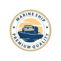 Simple template ship logo design vector marine transport company silhouette cruise ship