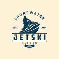 Jet ski logo marine sport jetski brand logo badge template extreme water racing vector business design