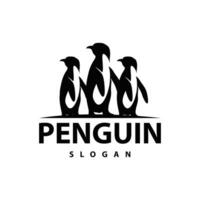 Abstract penguin logo product badge flat vector abstract template polar bird simple animal